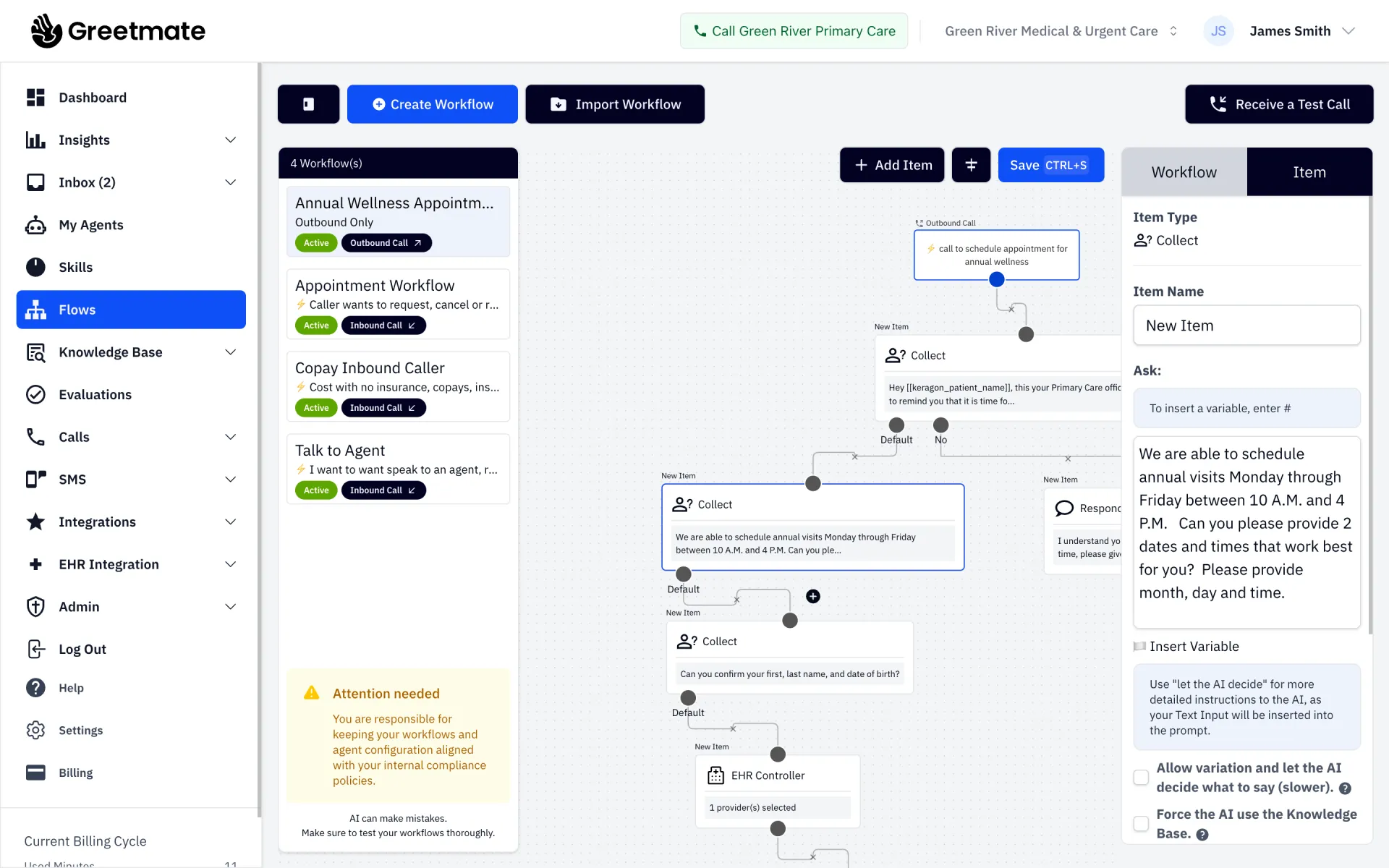 Automated patient follow-up and outbound calling dashboard